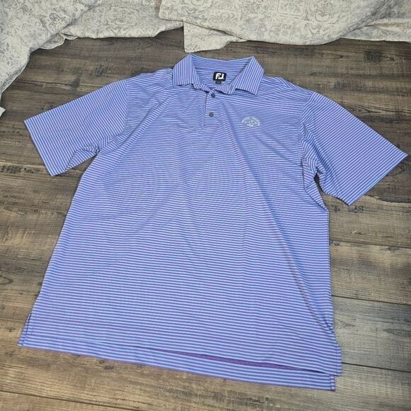FootJoy Other - FJ FootJoy Foot Joy Men's Golf Polo Shirt Short Sleeve Stripe Blue Purple XL